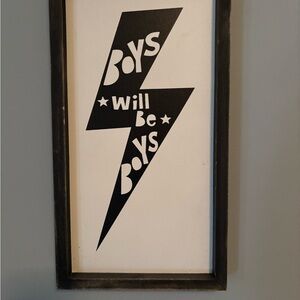 Black and White Lightning Bolt Wall Art